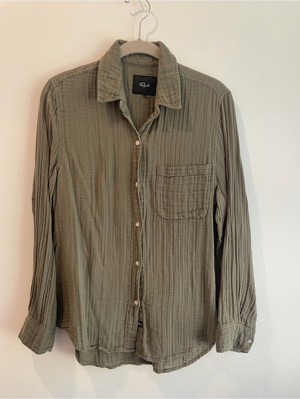 Rails Olive Green 100% Cotton Button-Up Shirt